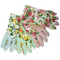 Assorted Color Floral Canvas Gloves
